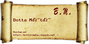 Botta Máté névjegykártya